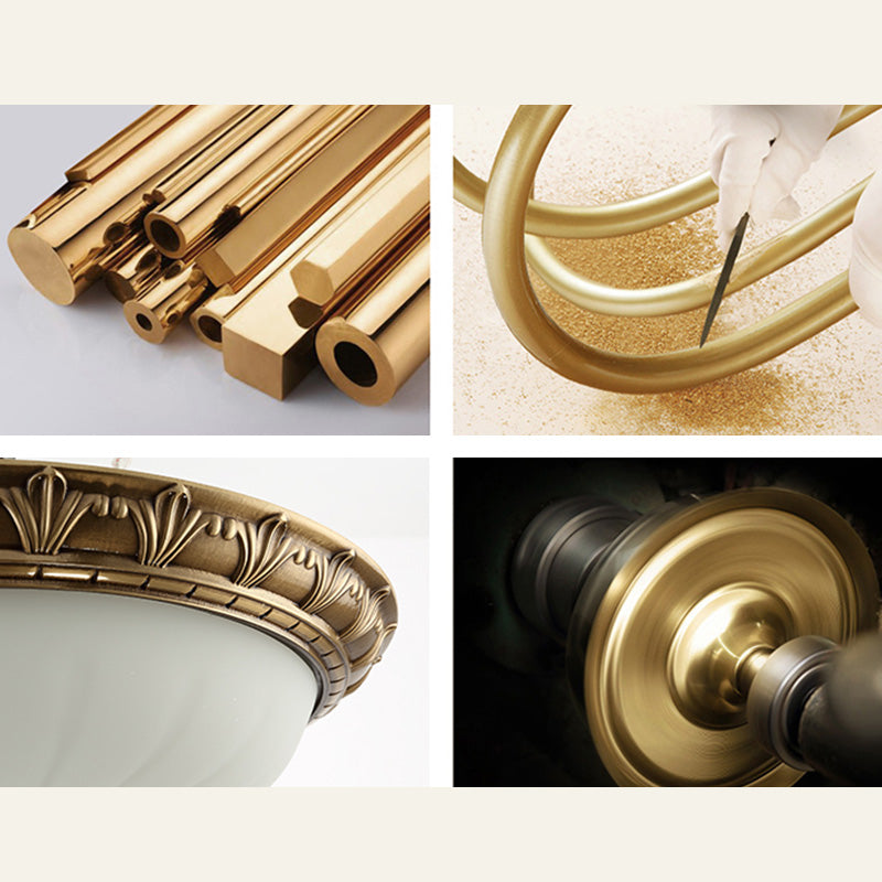 Bowl Shaped Ceiling Mount Light American Country Style Flush Mount Ceiling Light for Living Room