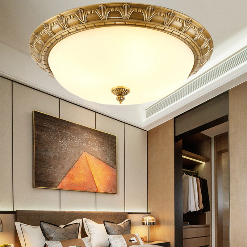 Bowl Shaped Ceiling Mount Light American Country Style Flush Mount Ceiling Light for Living Room