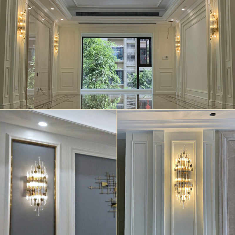 Soggiorno SCONCE LUCE LUCE Crystal Crystal 3/5 Luci Affronta del supporto a parete