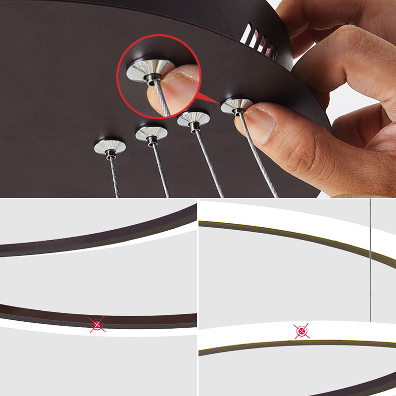 Modern Ring Chandelier Light Fixtures LED Hanging Chandelier for Restaurant