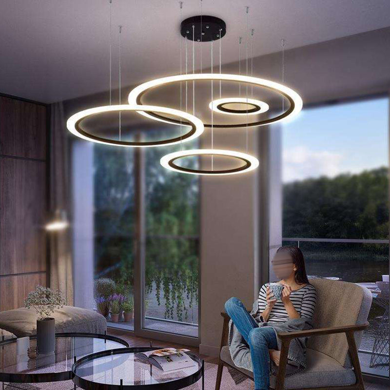 Modern Ring Chandelier Light Fixtures LED Hanging Chandelier for Restaurant