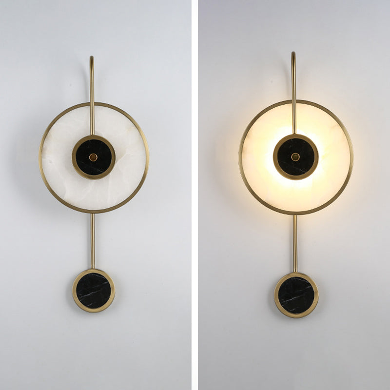 Black and Gold Wall Sconce Poconce Postmodern Marble LED Wall Montated Light per camera da letto