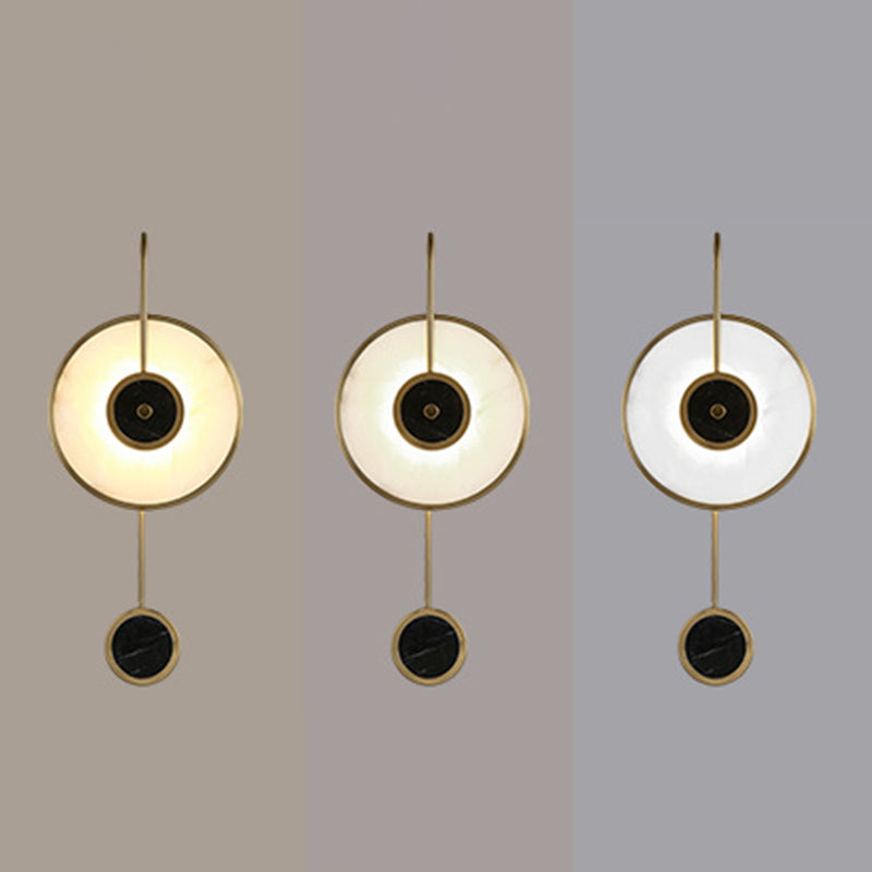 Black and Gold Wall Sconce Poconce Postmodern Marble LED Wall Montated Light per camera da letto