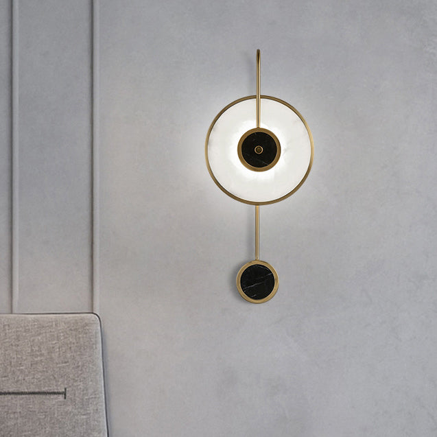 Black and Gold Wall Sconce Poconce Postmodern Marble LED Wall Montated Light per camera da letto