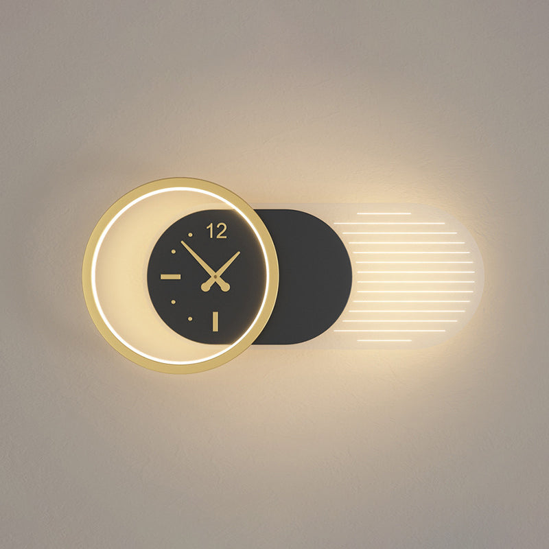 Lampada da parete Postmodern LED Postmodern LED Postmodern a muro di superficie geometrica nera e oro