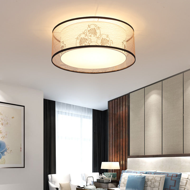 Traditional Flush Mount Light Fixtures 3-Light White Flushmount Ceiling Lamp for Living Room