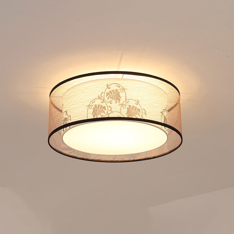 Traditional Flush Mount Light Fixtures 3-Light White Flushmount Ceiling Lamp for Living Room