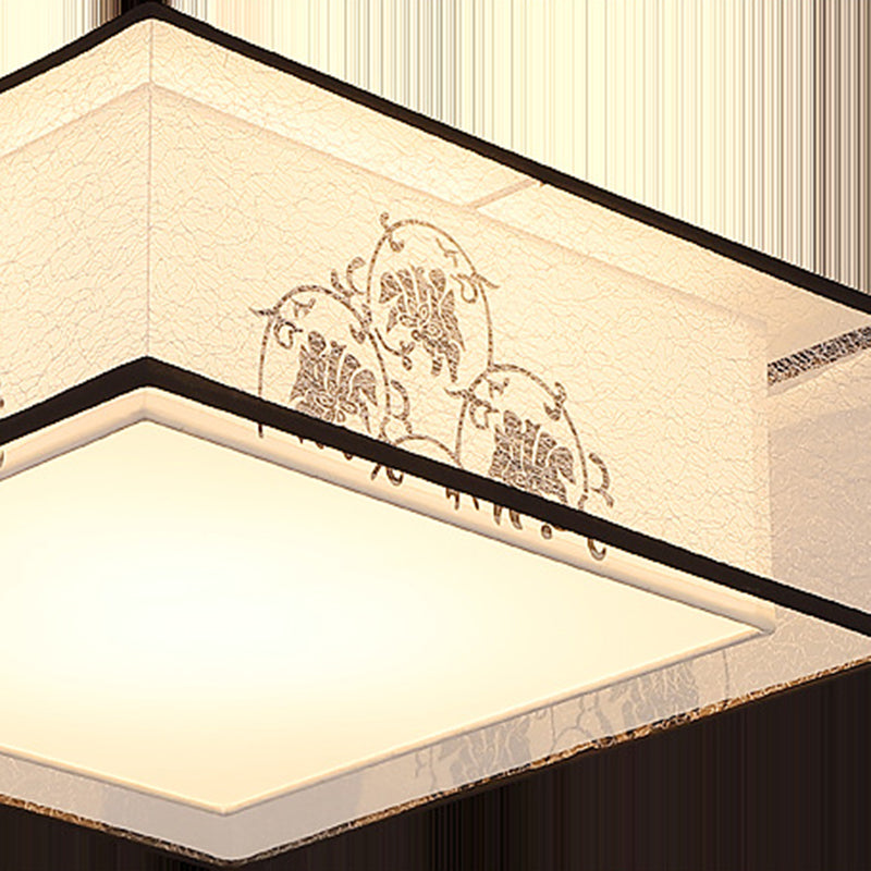 Traditional Flush Mount Light Fixtures 3-Light White Flushmount Ceiling Lamp for Living Room