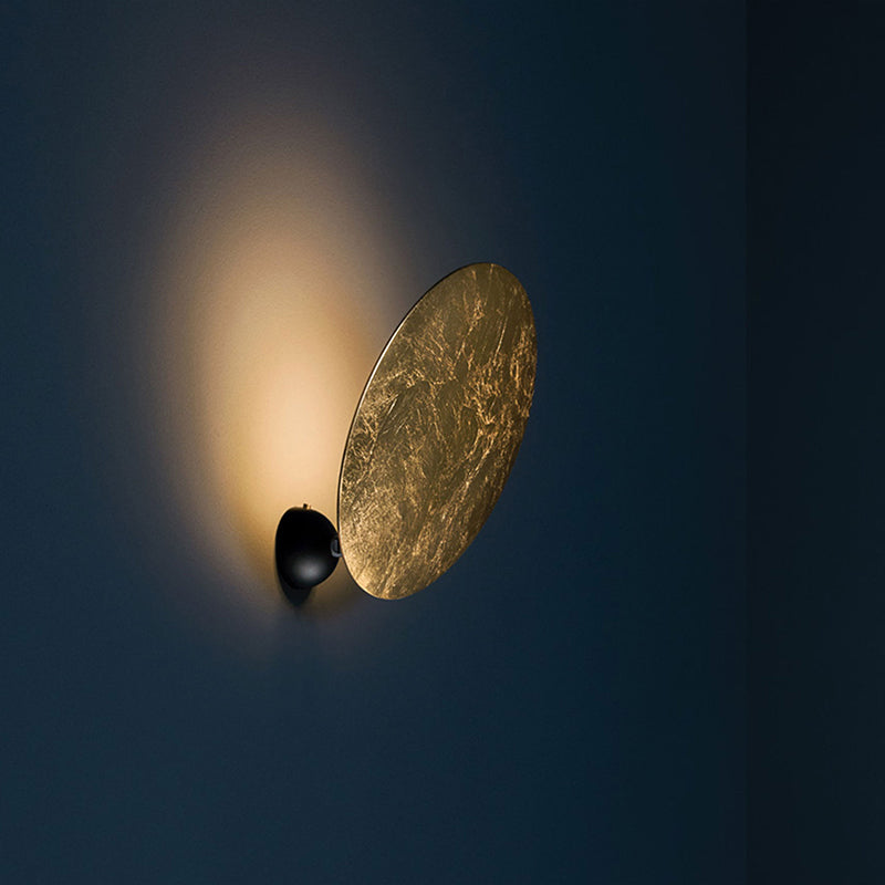 Metallic Moon Shaped Wall Lamp Novelty Postmodern 1-Light Sconce Light for Hallway