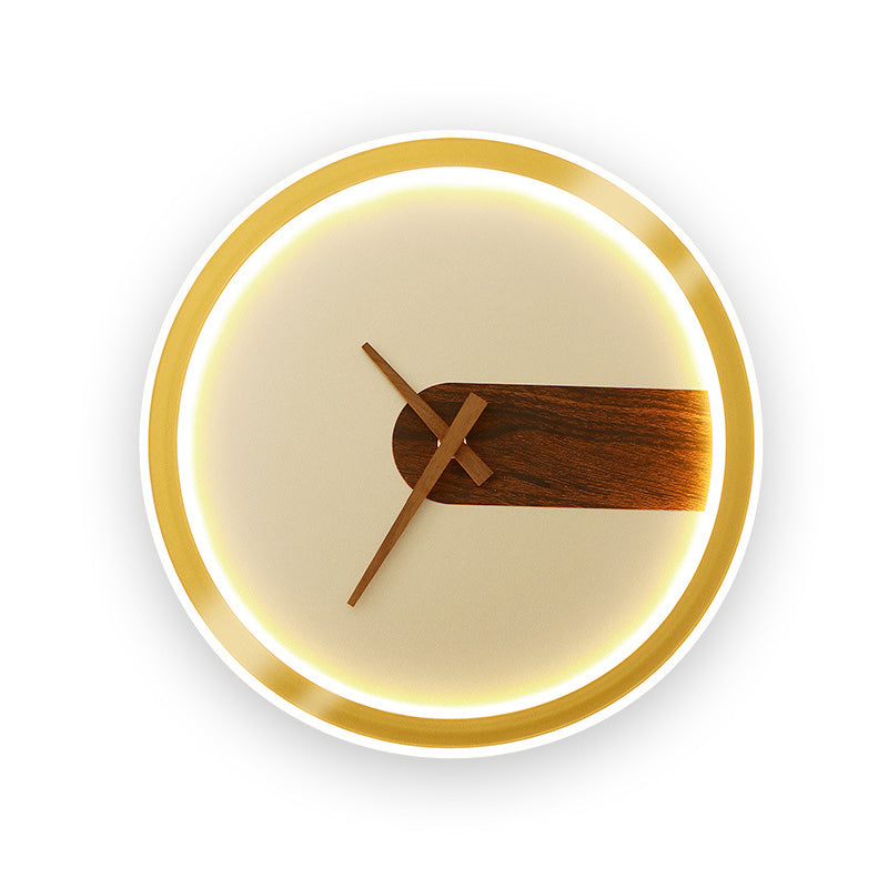 Orologio Nordic Wall Sconce Sconcetto ACRILICO LED LED LEGGIO con decorazione in legno