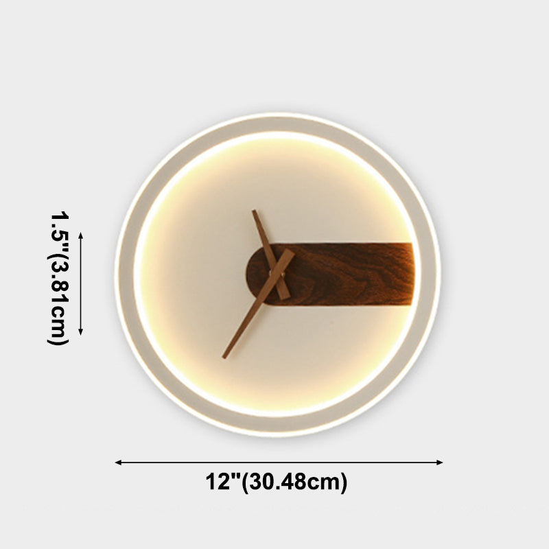 Orologio Nordic Wall Sconce Sconcetto ACRILICO LED LED LEGGIO con decorazione in legno