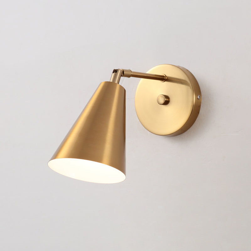 Postmodern Geometric Sconce Lighting Metallic 1 Head Bedroom Reading Wall Light in Brass