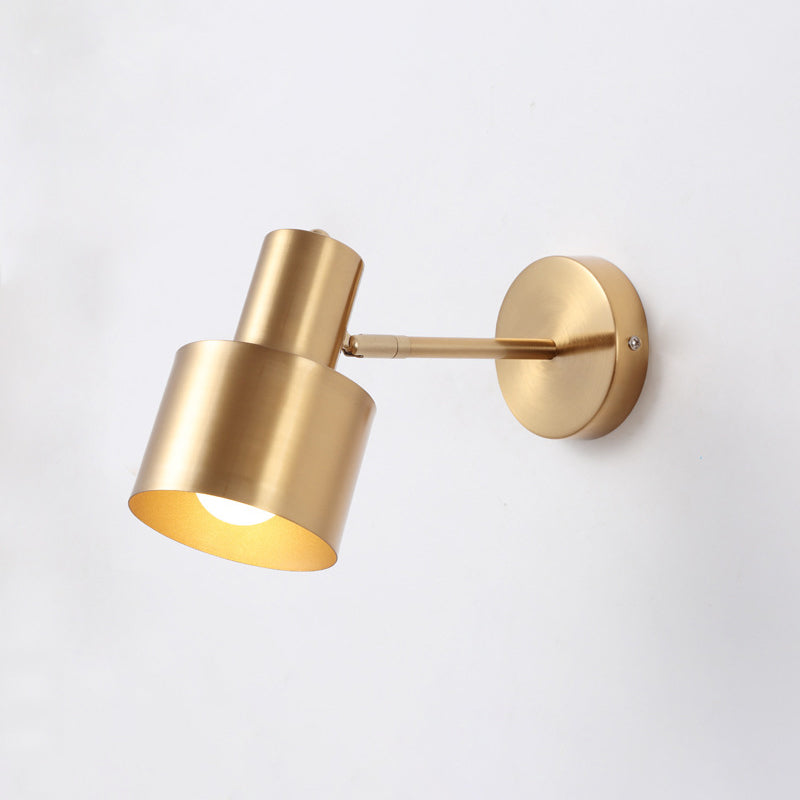 Postmodern Geometric Sconce Lighting Metallic 1 Head Bedroom Reading Wall Light in Brass
