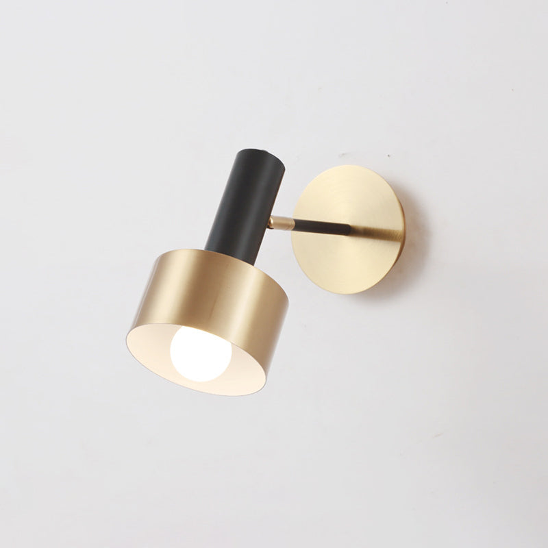 Postmodern Geometric Sconce Lighting Metallic 1 Head Bedroom Reading Wall Light in Brass