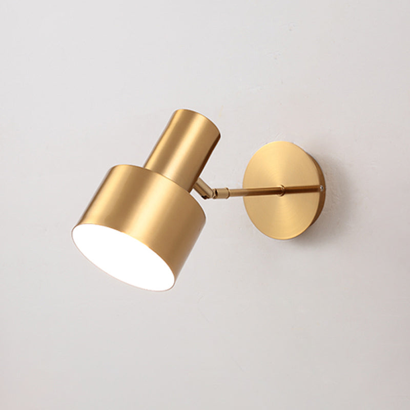 Postmodern Geometric Sconce Lighting Metallic 1 Head Bedroom Reading Wall Light in Brass