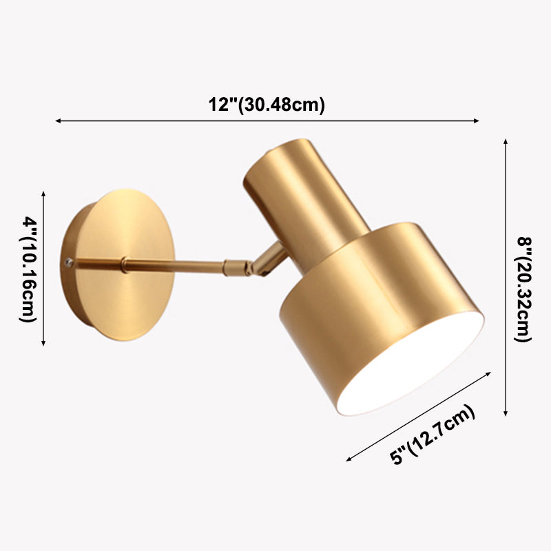 Postmodern Geometric Sconce Lighting Metallic 1 Head Bedroom Reading Wall Light in Brass