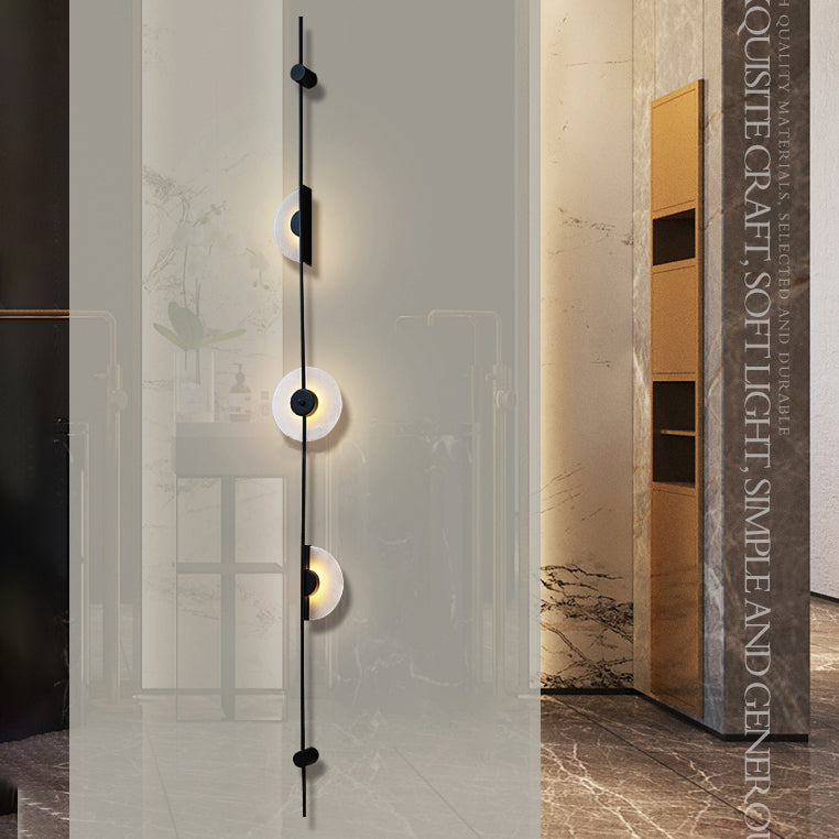 Matte Black Strip Shaped Sconce Minimalist Metal LED Wall Mounted Lamp for Hallway