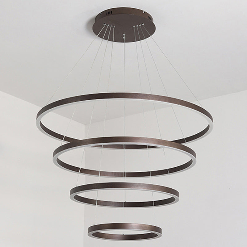 Orbicular Chandelier Lighting Fixtures Modern Coffee Hanging Chandelier with Silica Gel Shade
