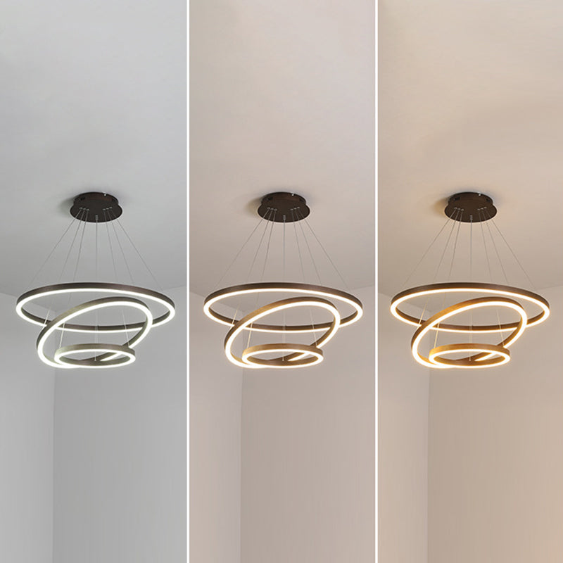 Orbicular Chandelier Lighting Fixtures Modern Coffee Hanging Chandelier with Silica Gel Shade