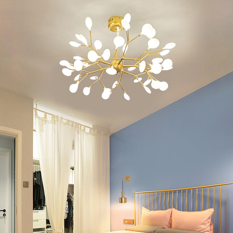 Modern Metal Hanging Light Fixtures Fireflies Hanging Chandelier for Dinning Room