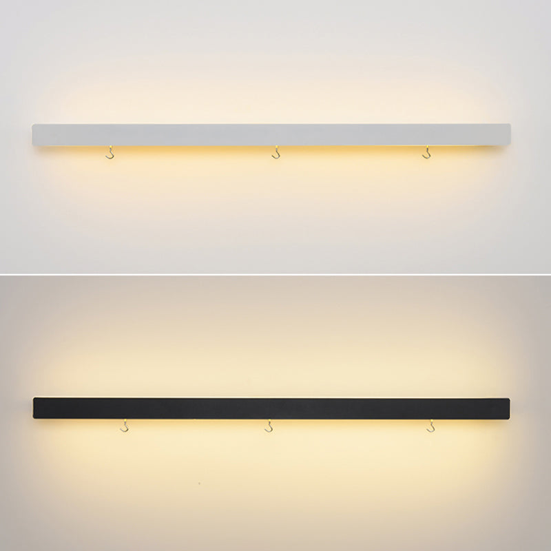 Linear Wall Light Fixture Nordic Metal Foyer LED Wall Lighting with Storage Rack Design