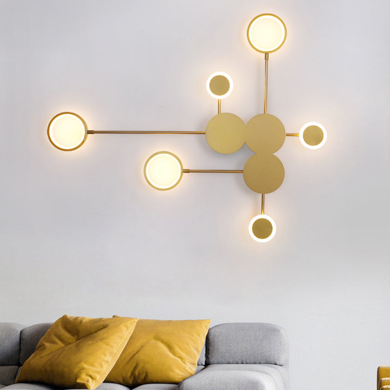 Sputnik Wall Sconce Postmodern Metal 6-Head Living Room Wall Mounted Light
