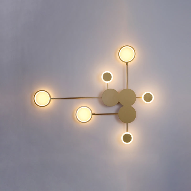 Sputnik Wall Sconce Postmodern Metal 6-Head Living Room Wall Mounted Light
