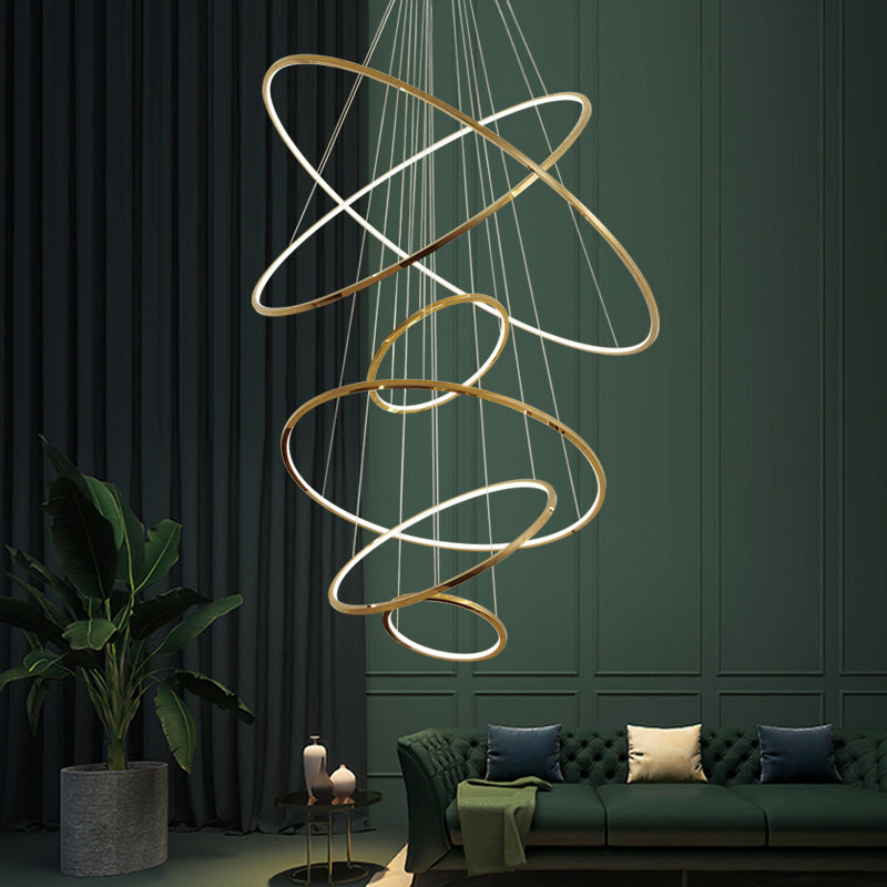 Modern Multi-Tier Chandelier Light Fixtures Restaurant Hanging Chandelier with Acrylic Shade