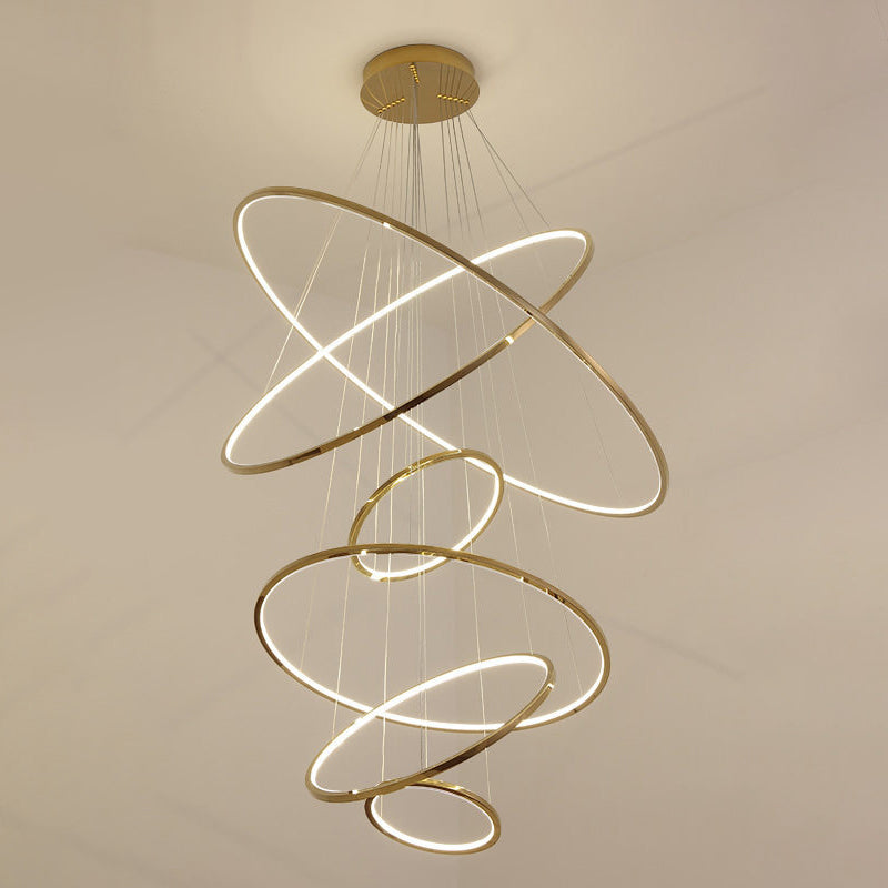 Modern Multi-Tier Chandelier Light Fixtures Restaurant Hanging Chandelier with Acrylic Shade