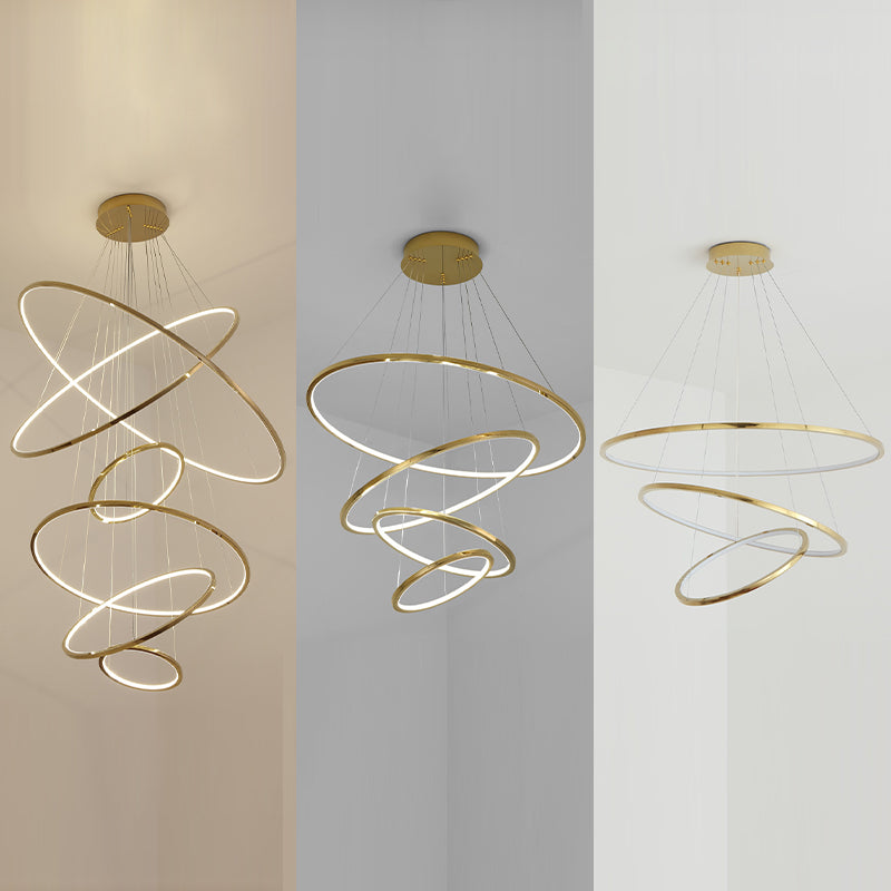 Modern Multi-Tier Chandelier Light Fixtures Restaurant Hanging Chandelier with Acrylic Shade