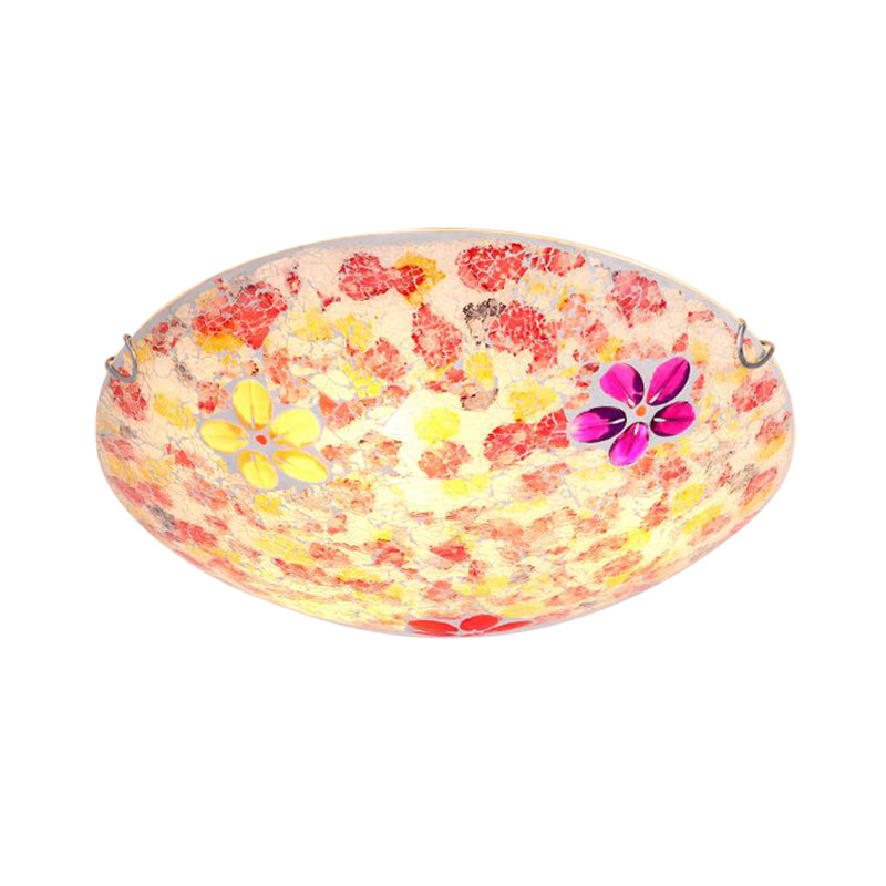 2/3 Verlichting Bloemen Flush Mount Verlichting Tiffany Rood Gekleurd Kunst Glas Flush Light Armatuur, 12 "/16" /19.5 " Wide