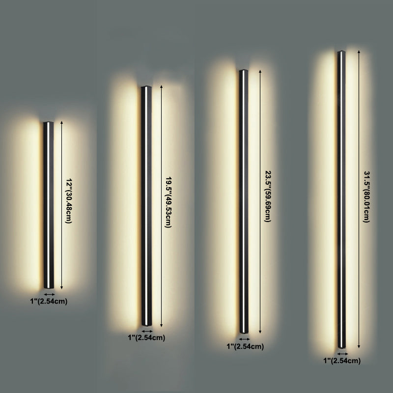 Bar Shaped Wall Sconce Light Minimalist Metal LED Wall Mounted Lamp over Bed