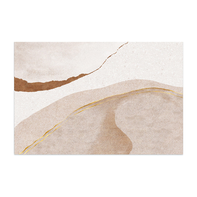 Grey Modern Carpet Polyester Graphic Carpet Stain Resistant Carpet for Living Room