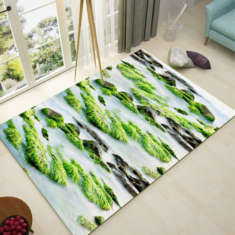 Yellow Modern Carpet Polyester Sunflower Carpet Stain Resistant Carpet for Living Room