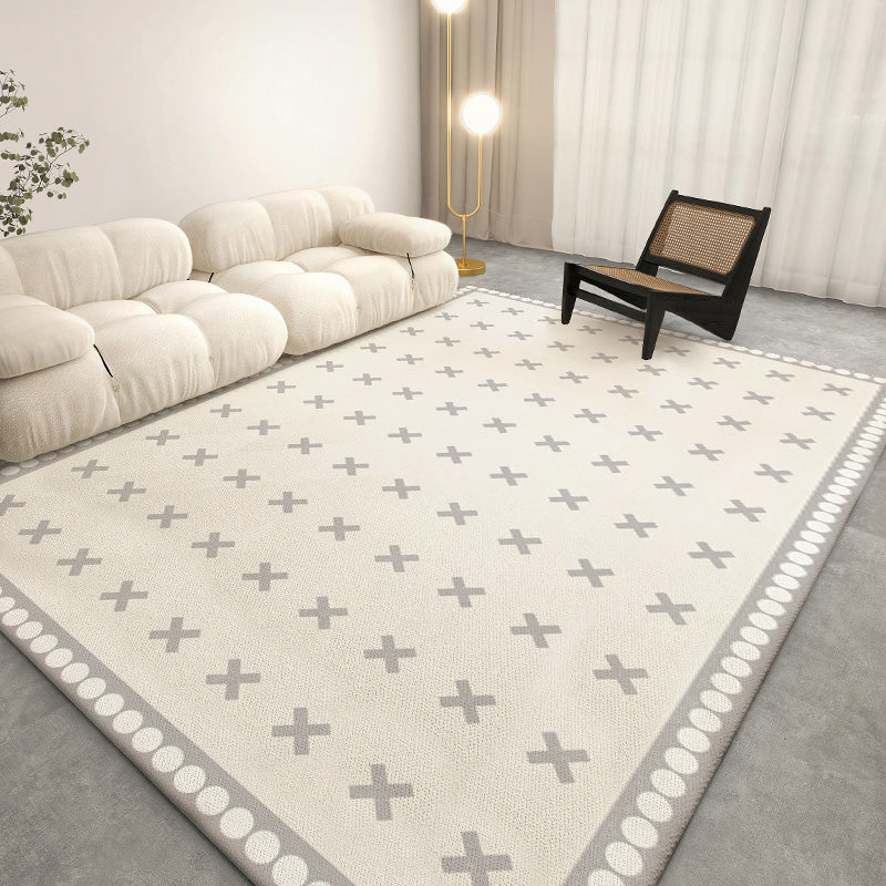 Tapis moderne Beige, bloc de couleurs, en Polyester, antidérapant, pour la décoration de la maison