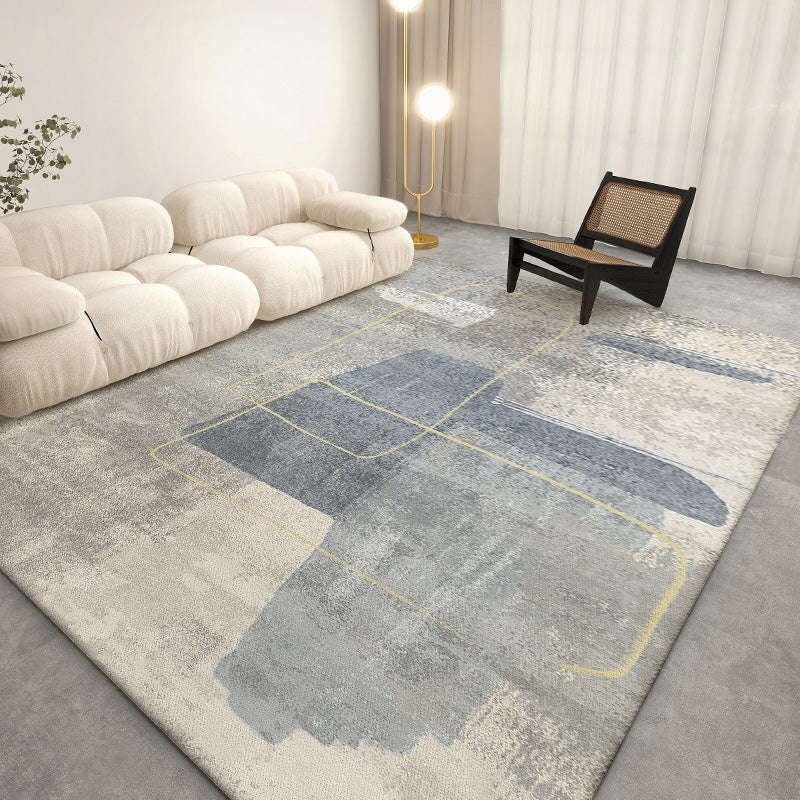 Tapis moderne Beige, bloc de couleurs, en Polyester, antidérapant, pour la décoration de la maison