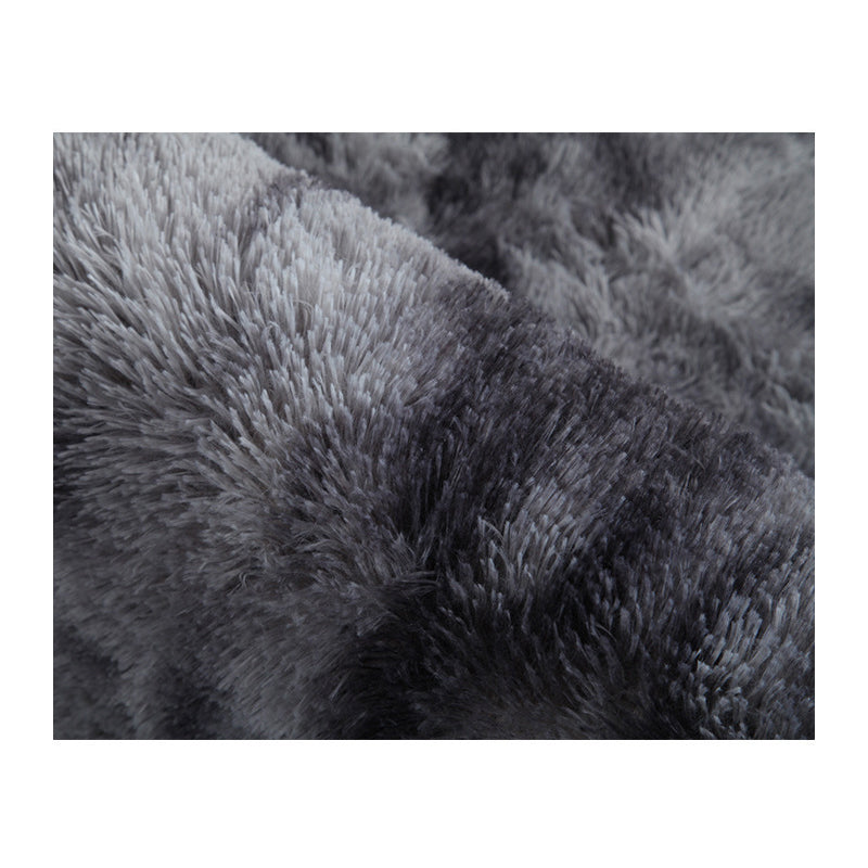 Grey Casual Indoor Rug Polyester Tie-Dye Rug Non-Slip Backing Rug Home Decor