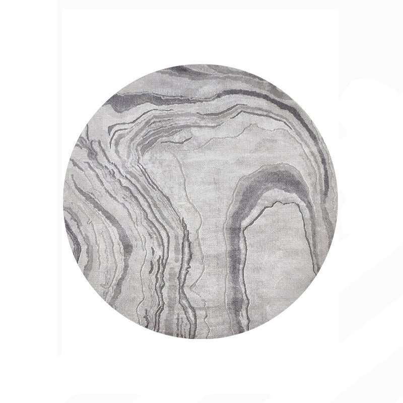 Stylish Grey Modern Area Rug Polyester Rug Easy Care Washable Carpet for Home Decor