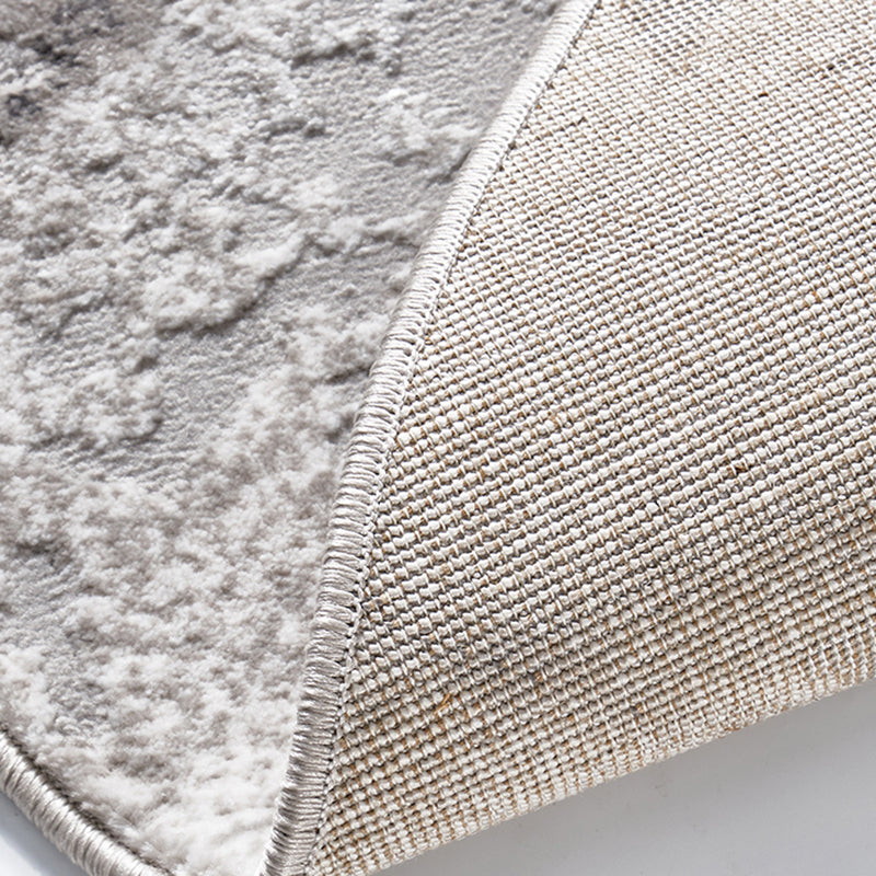 Stylish Grey Modern Area Rug Polyester Rug Easy Care Washable Carpet for Home Decor