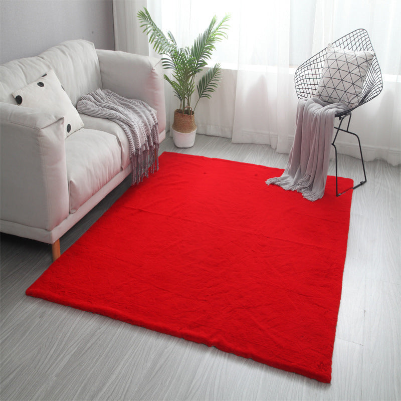Beige Modern Carpet Polyester Pure Color Carpet Washable Carpet for Living Room