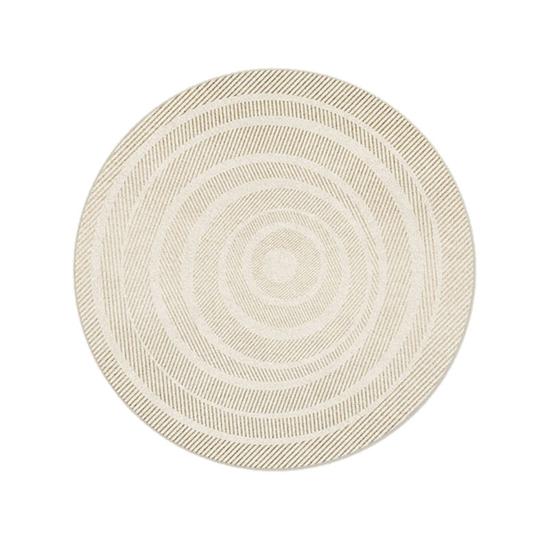 Grey Living Room Area Carpet Stripe Print Polyester Area Rug Anti-Slip Easy Care Rug