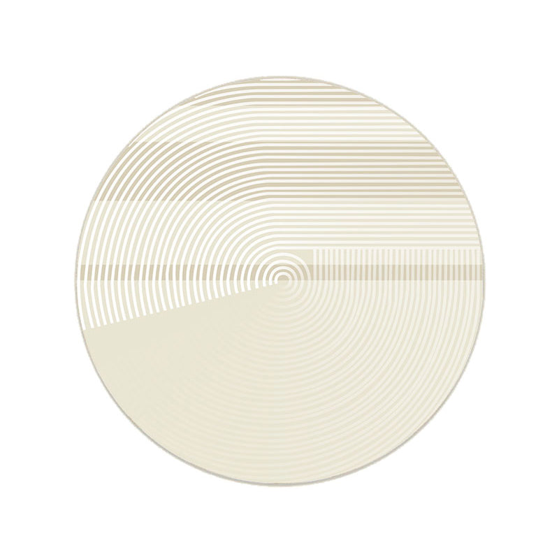 Grey Living Room Area Carpet Stripe Print Polyester Area Rug Anti-Slip Easy Care Rug