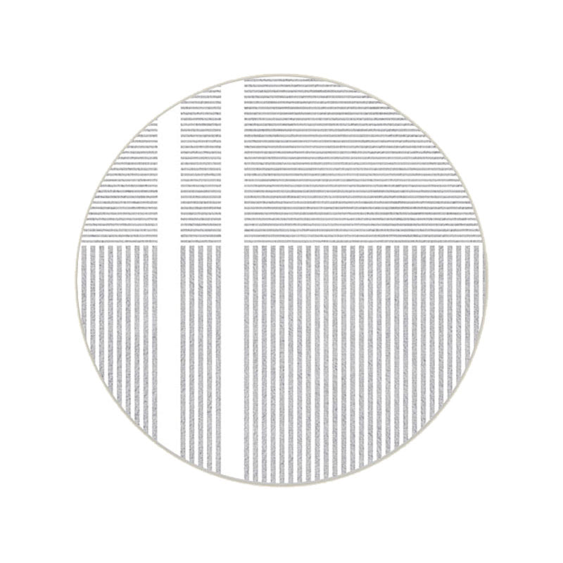 Beige Modern Area Carpet Stripe Pattern Polyester Area Rug Anti-Slip Washable Rug for Home Decor
