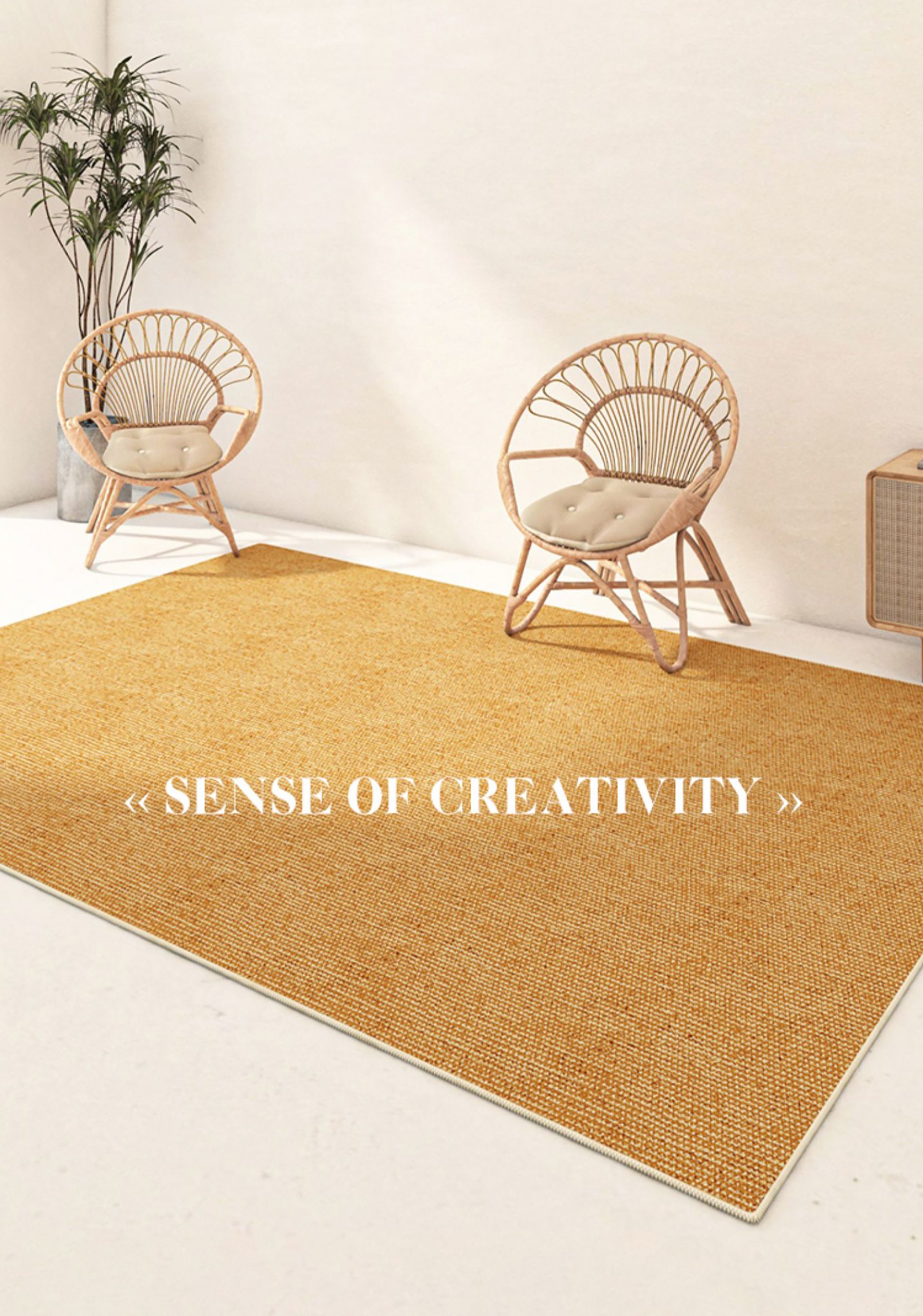 Tapis moderne Beige, couleur Pure, en Polyester, avec envers antidérapant, pour la décoration de la maison