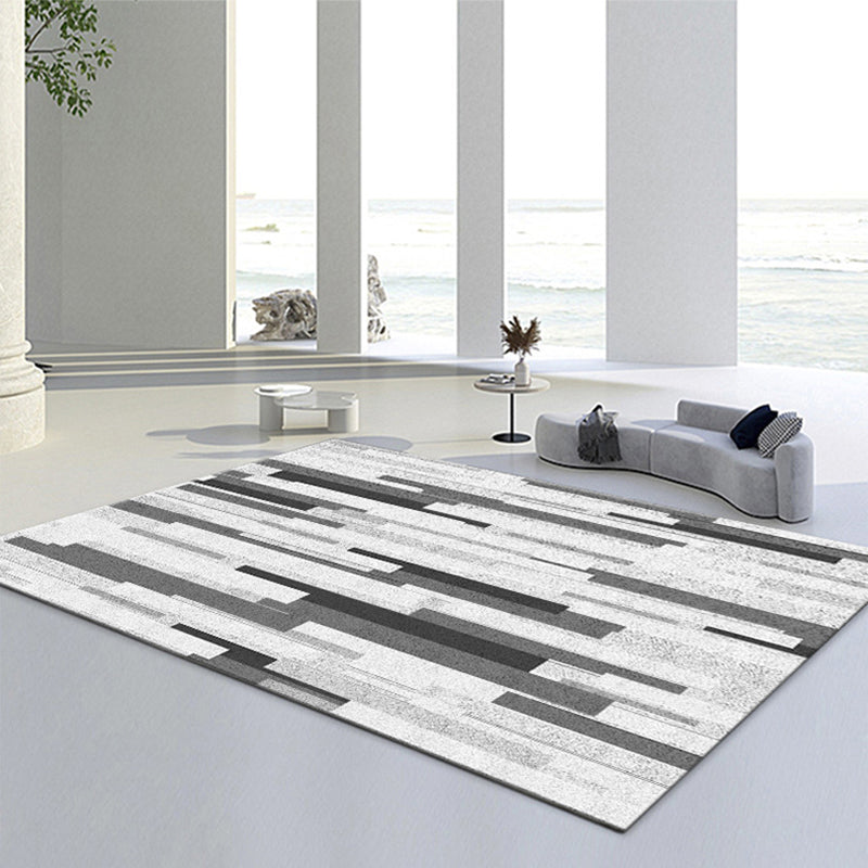 Chic Modern Area Carpet Geometric Pattern Polyester Area Rug Non-Slip Backing Rug for Home Decor