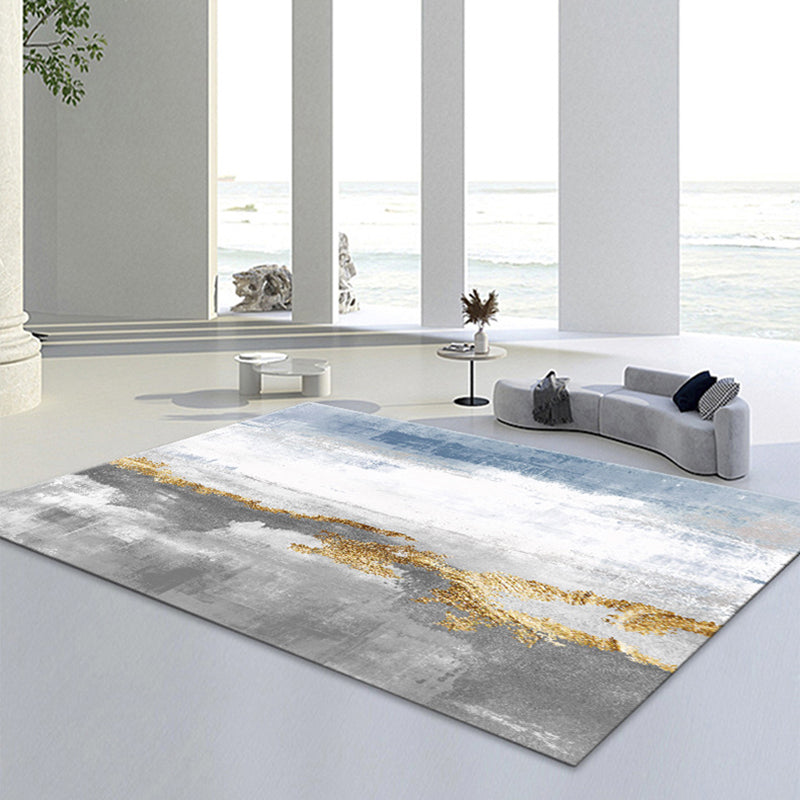 Chic Modern Area Carpet Geometric Pattern Polyester Area Rug Non-Slip Backing Rug for Home Decor