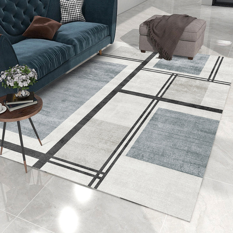 Modern Houndstooth Print Rug Polyester Area Carpet Stain Resistant Indoor Rug for Home Decoration