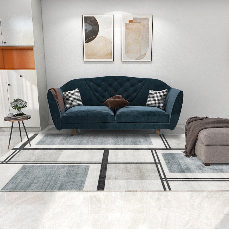 Modern Houndstooth Print Rug Polyester Area Carpet Stain Resistant Indoor Rug for Home Decoration