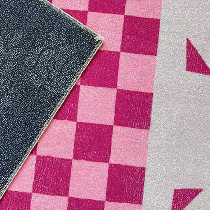 Modern Checkered Print Rug Polyester Area Carpet Stain Resistant Indoor Rug for Home Decoration