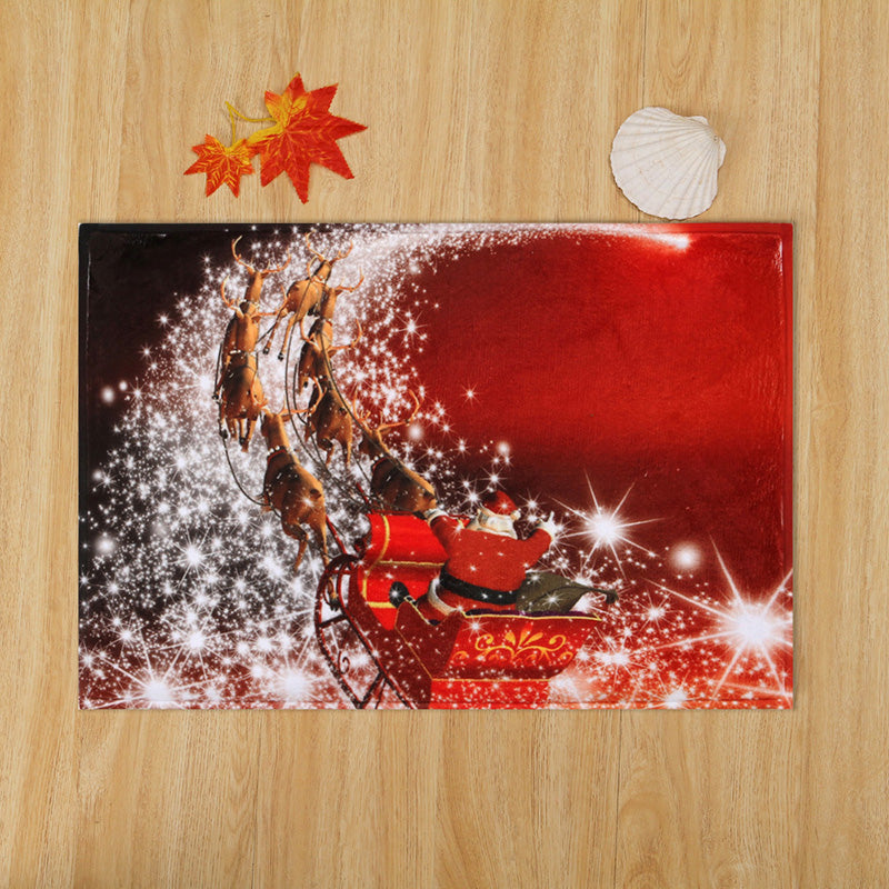 Red Simple Carpet Polyester Star Area Carpet Washable Carpet for Home Decor